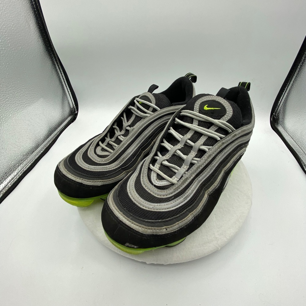 Nike Mens Air VaporMax 97 Black Volt Metallic Silver AJ7291-001 Sneakerhead Neon